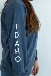 Idaho Long Sleeve T-Shirt - Midnight Blue - Shop Back Home