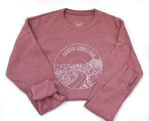 North Carolina Sweatshirt - Dusty Rose -Unisex - Shop Back Home