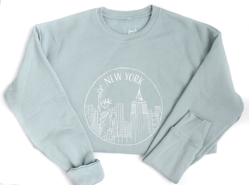 New York Sweatshirt - Mint Blue- Unisex - Shop Back Home