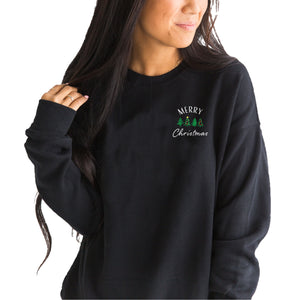 Merry Christmas Embroidered Sweatshirt - Shop Back Home