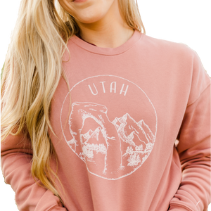 Utah Sweatshirt - Dusty Rose -Unisex - Shop Back Home