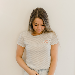 Home Embroidered Striped T-Shirt - Shop Back Home