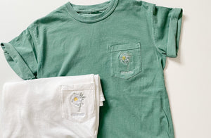Colorado Embroidered Pocket Tee - White or Green - Shop Back Home